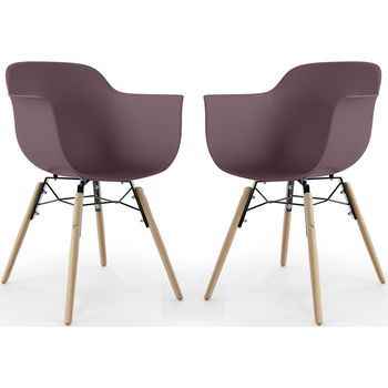 Silla De Comedor - Diseño Escandinavo - Patas De Madera - Pack De 2 - Nordika Topo