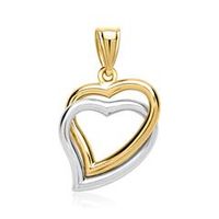 colgante corazon bicolor 8 quilates oro