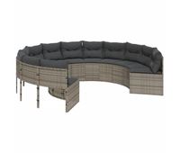 vidaxl sofa de jardin redondo con cojines ratan sintetico gris