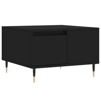 Mesa De Café - Mesa De Centro Madera Contrachapada Negro 55x55x36,5 Cm