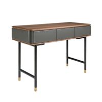 consola rectangular nogal madera gris oscuro y acero negro