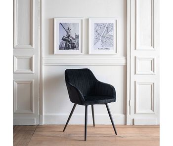 Silla de terciopelo negro bertille