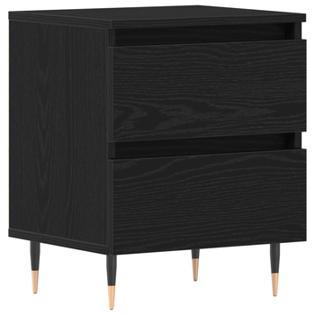 Mesita De Noche | Mesilla De Noche | Cabinete De Noche Madera De Ingeniería Roble Negro 40x35x50 Cm Cfw16226