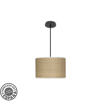 Colgante moda 1xe27 negro/cañizo claro regx30x30