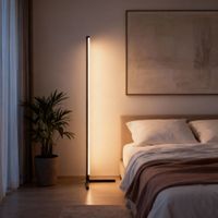 lampara de pie led 16 millones colores 200 modos de luz negro