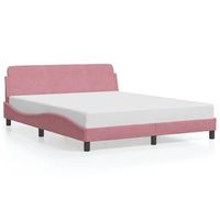estructura de cama con cabecero dover terciopelo rosa 160x200 cm vidaxl