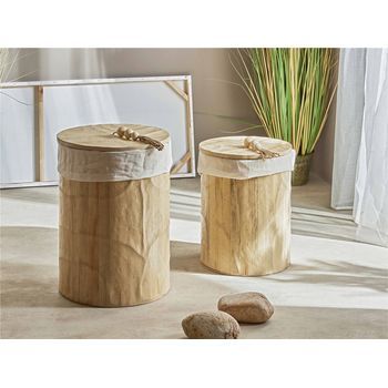 Ropero Madera Nat. Con Tapa 55 Cms. S/2 40dx55 Cms