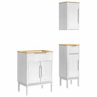 juego de muebles de bano floro 3 pcs madera de pino macizo vidaxl