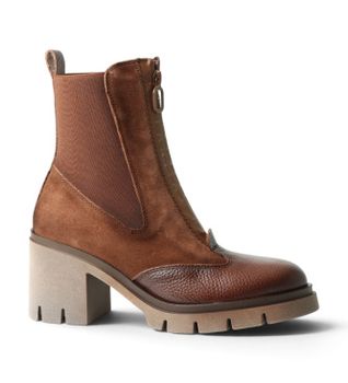 Hispanitas para mujer. HI254280 Botines de Piel Zurich marrón (35), 5 a 8cm, Cremallera, Casual