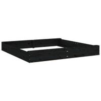 arenero con asientos cuadrado madera maciza de pino negro vidaxl