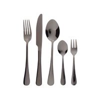 cuberteria moderna conjunto 30 cubiertos para 6 personas cuchillo tenedor cuchara cucharilla tenedor para postre acero inoxidable negro fusilli