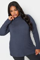yours top azul marino de cuello alto mujer curvy y tallas grandes yours