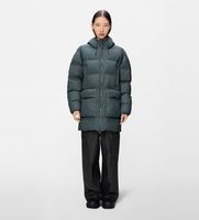 rains para mujer 15210 chaqueta alta long puffer cargo w3t4 gris xl casual poliuretano