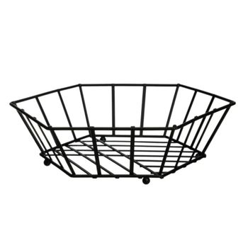 Frutero hexagonal de metal negro 30x26cm