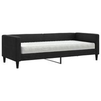 sofa cama  cama para adulto  sofa convertible con colchon tela negro 80x200 cm