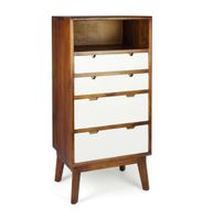 comoda de madera marron y blanca alt 125 cm