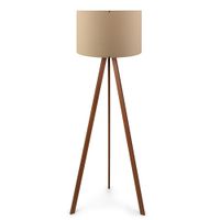 lampara de pie de mdf y pvc marron beige o38 cm