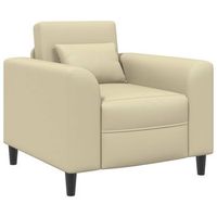 sillon crema cuero sintetico vidaxl