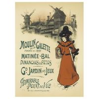legendarte - cartel artistico vintage moulin de la galette - cuadro lienzo impresion digital cm 50x70