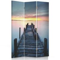 biombo sunset pier - separador de ambientes cm 110x150 3 paneles