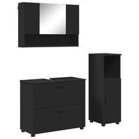 juego de muebles de bano 3 uds negro 765 x 35 x 64 cm vidaxl