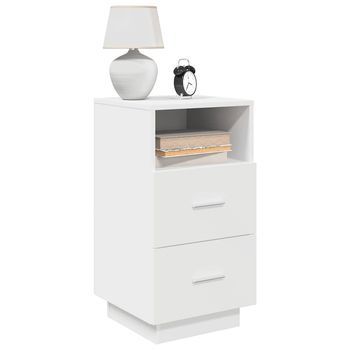 Mesillas De Noche (2 Uds) - Mueble De Dormitorio - Madera De Ingeniería - Blanco (36x36x68cm)