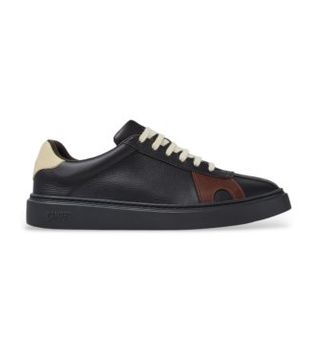 Camper para hombre. K101107-005 Zapatillas de piel Runner Twentyfive Twins negro (42), Plano, Cordones, Casual