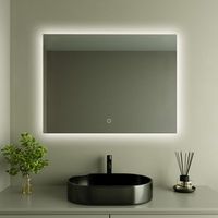 espejo de bano con luz led 80 x 60 cm rectangular antivaho 3 colores dimmable - lomazoo bryce