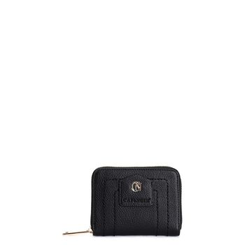 cartera pequeña con cremallera redonda black