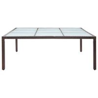 mesa de comedor de jardin  mesa de exterior ratan sintetico marron 200x200x74 cm