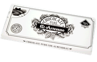 tableta de chocolate puro 70 cacao con almendras 150g - el artesano