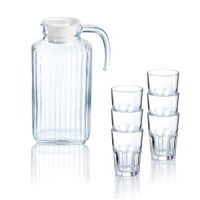 set jarra y 6 vasos vidrio 17l