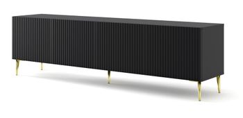 Mueble para TV efecto madera Negro y Dorado LED
