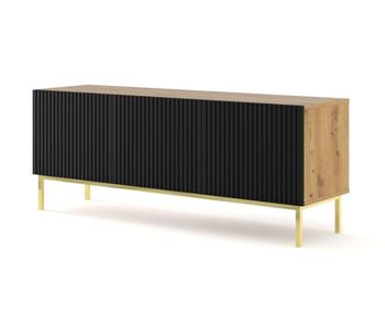 El soporte de tv ravenna b tiene un estilo moderno. mide 58x150x42 cm e incluye 3 estantes y 3 puertas.