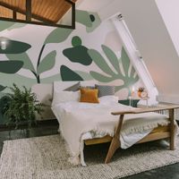 papel pintado panoramico con motivos vegetales verde 225 x