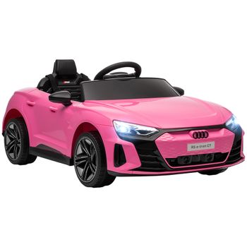 HOMCOM Coche Eléctrico para Niños de +3 Años AUDI RS e-tron GT Coche de Batería con Mando a Distancia 103x58x41 cm Rosa