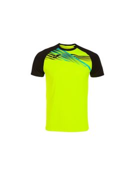 Camiseta de Running Joma Manga Corta Elite X Hombre/Niño Amarillo Flúor Negro