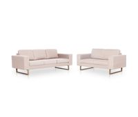 vidaxl conjunto de sofas 2 piezas tela color crema