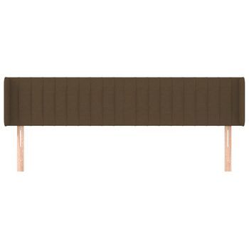 Cabecero Cama Mueble De Dormitorio De Tela Oscuro 183 X 16 X 78/88 Cm Marrón M02_0007628
