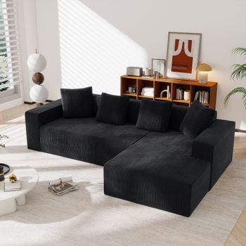 Canapé Modular Con Lounges En L, Asientos Profundos, Acolchado Para Salón