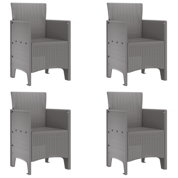 Sillas De Jardín 4 Uds Gris Claro Polirratán Cfw826040