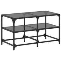 mesa de centro superficie de vidrio acero negra 785x40x45 cm vidaxl
