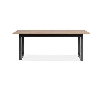 Mesa de comedor extensible de roble artesanal y antracita l200-240 cm - denver