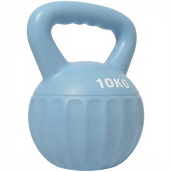 SPORTNOW Kettlebell pesa rusa 6 kg, rellena de arena, para principiantes, entrenamiento de fuerza en casa, 21 x 21 x 27 cm, azul   Aosom España