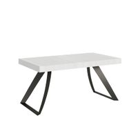 mesa extensible 90x160264 cm efecto madera fresno blanco hierro