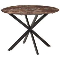 mesa de comedor  mesa de cena madera maciza reciclada y acero 110x78 cm