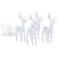 decoracion navidena renos y trineo acrilico 280x28x55 cm vidaxl