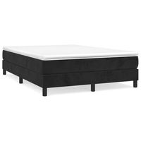 estructura de cama doble matrimonial - con somier terciopelo negro 140x200 cm