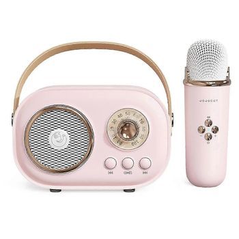 Mini Máquina De Karaoke, Máquina De Karaoke Para Niños Y Adultos, Lindo Karaoke Con Micrófono, Bluetooth Portátil (rosa)