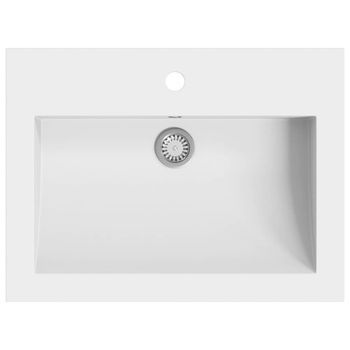 Lavabo De Baño Moderno | Lavabo De Granito Blanco 600x450x120 Mm